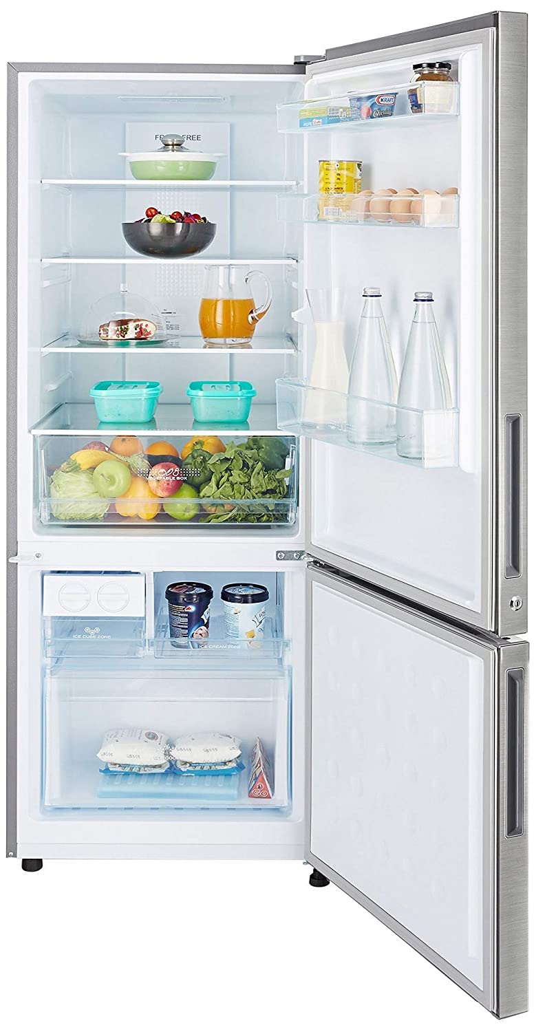 Haier HRB-3404bs Refrigerator  320 Ltr Frost Free Double Door Bottom Mount Ref (Brush line Silver)