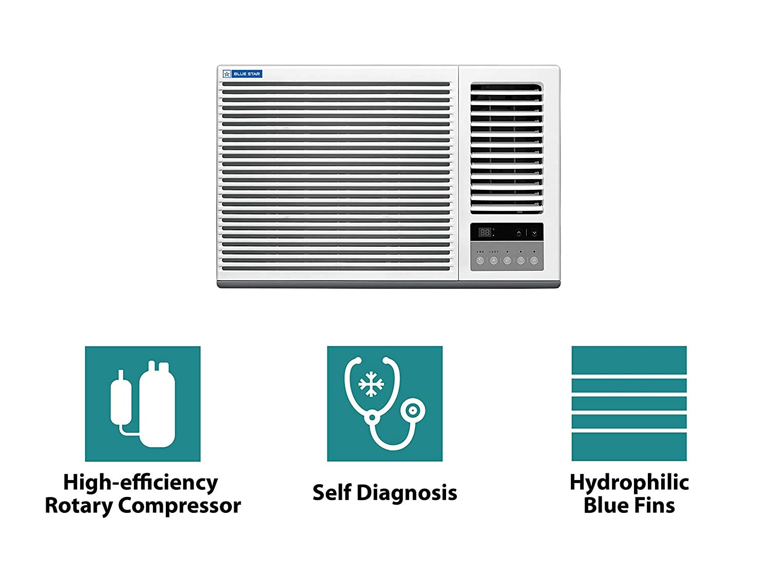 BLUESTAR 3W18GBT 1.5 Ton 3 Star Window AC Copper 