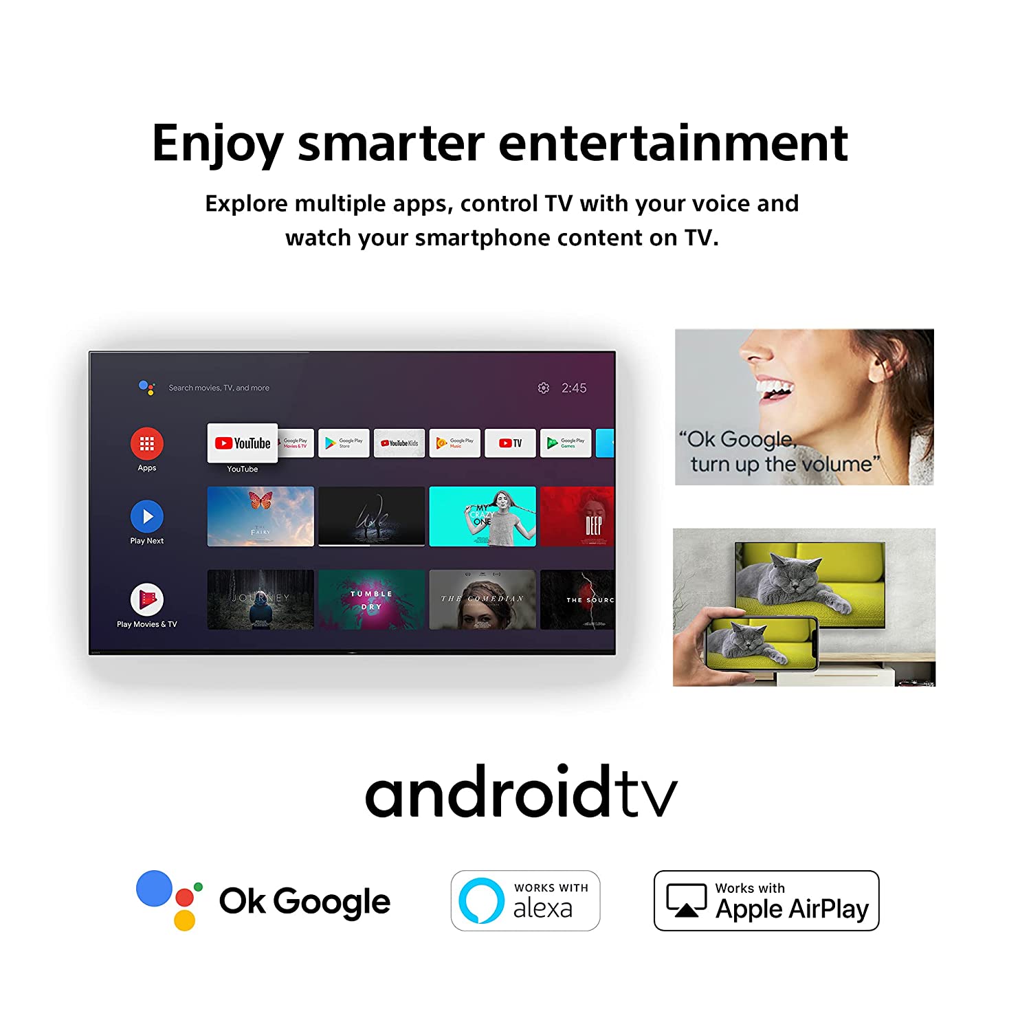 Sony Bravia 126 cm (50 inches) 4K Ultra HD Smart Android LED TV KD-50X75 (Black) (2021 Model)  with 