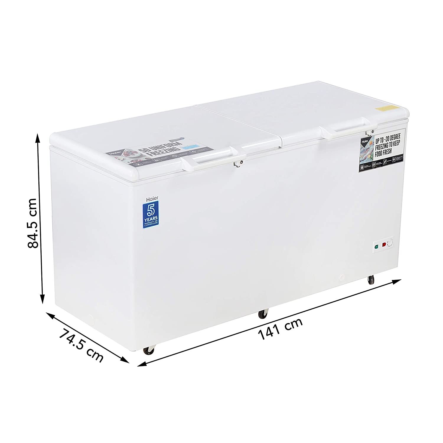 Haier HCC-460HC Deep Freezer Double Door Hard Top Convertible, 429 liters, White