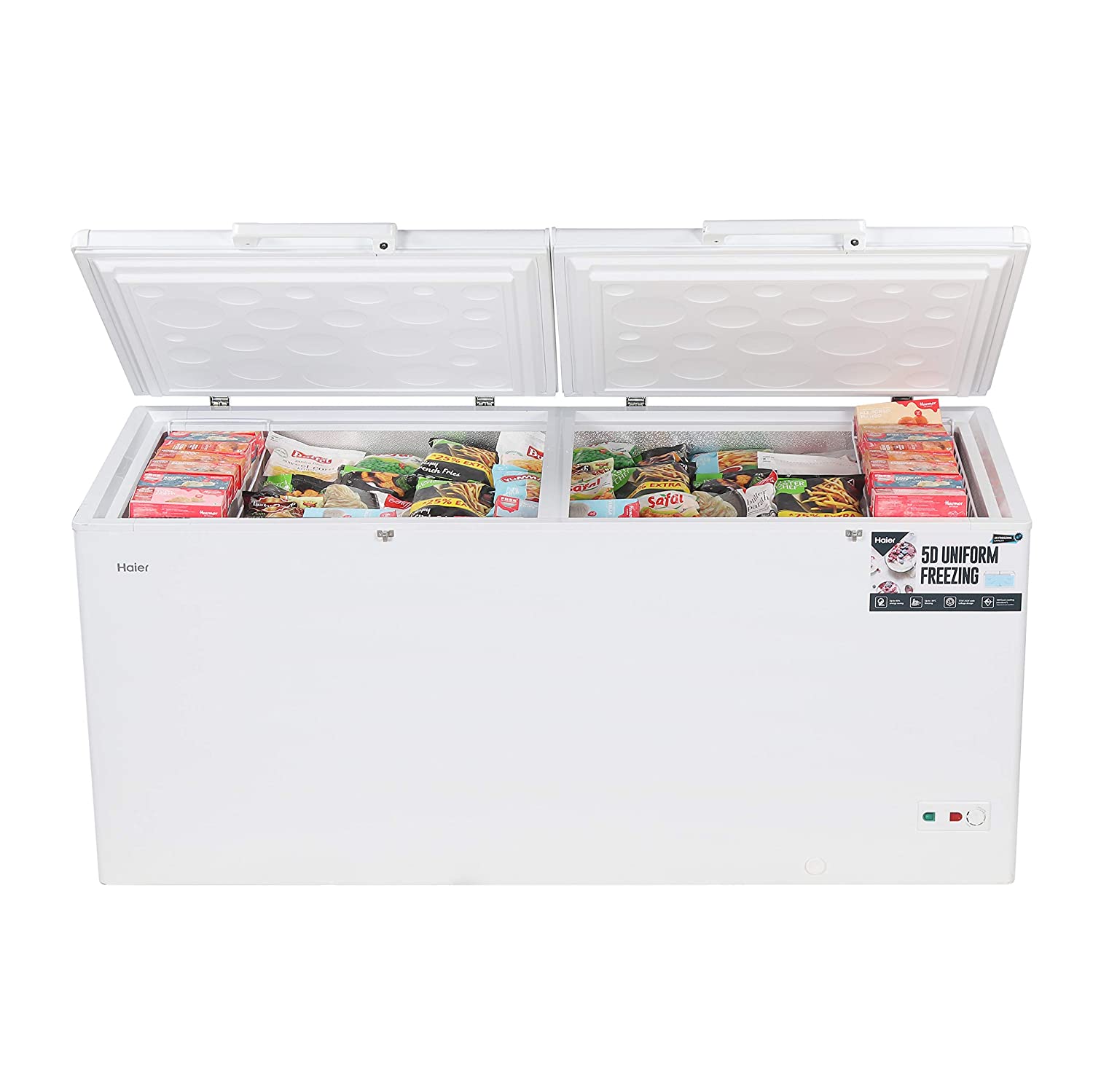 HAIER HFC-588DM5 524L DEEP FREEZER HARD TOP, WHITE, DOUBLE DOOR, 5 STAR