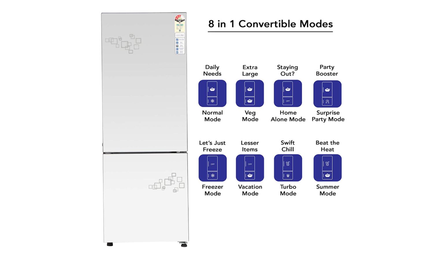 Haier 256 L 3 Star Inverter Frost-Free Double Door Refrigerator (HRB-2764PMG-E, Mirror glass,Convert