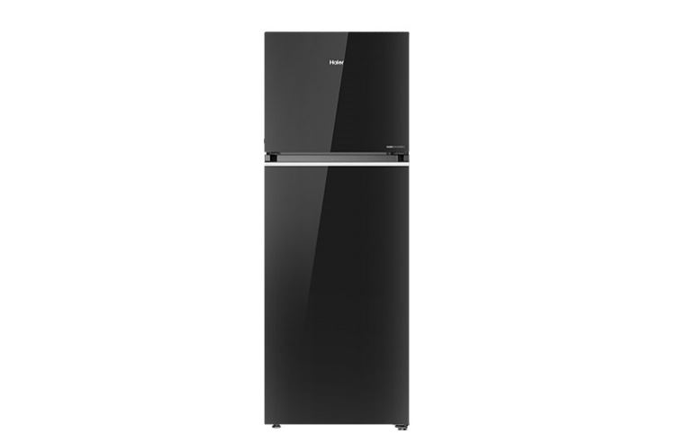Haier Double Door Refrigerator 375 Litres 3 Star Inverter HRF-3954PKG-E Black Glass