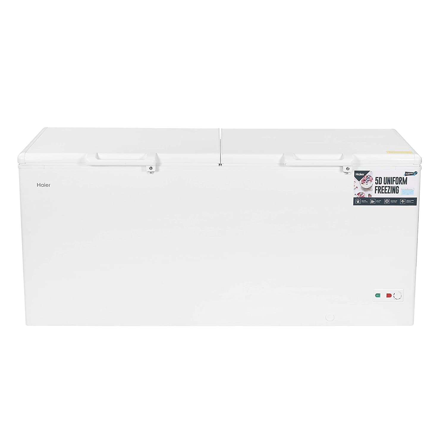 HAIER HFC-400DM5 383L DEEP FREEZER , WHITE, 5 STAR RATING, METAL LINER, TWO DOOR