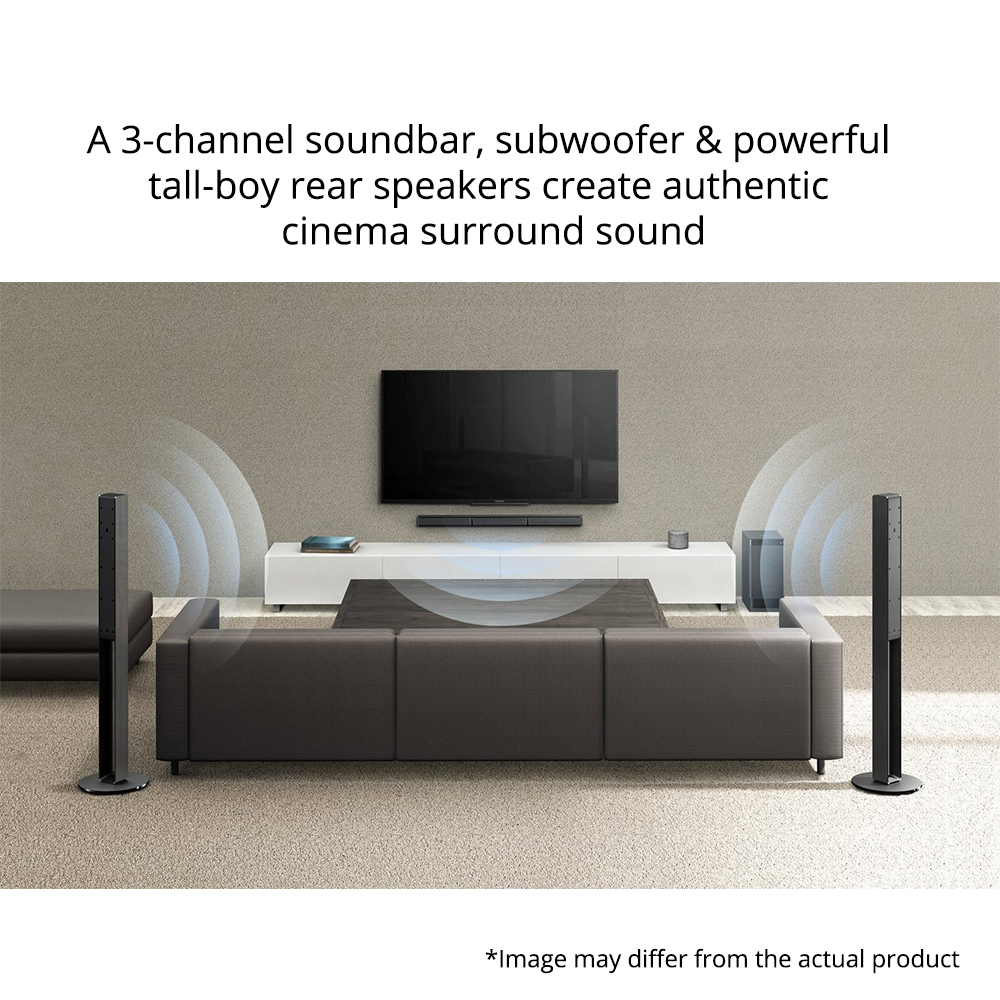 Sony HT-RT40 Real 5.1ch Dolby Audio Soundbar for TV with Tall boy Rear Speaker & Subwoofer, 5.1ch 