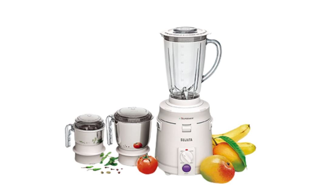 Sujata Supermix, Mixer Grinder, 3 Jars (White) 900 Watts