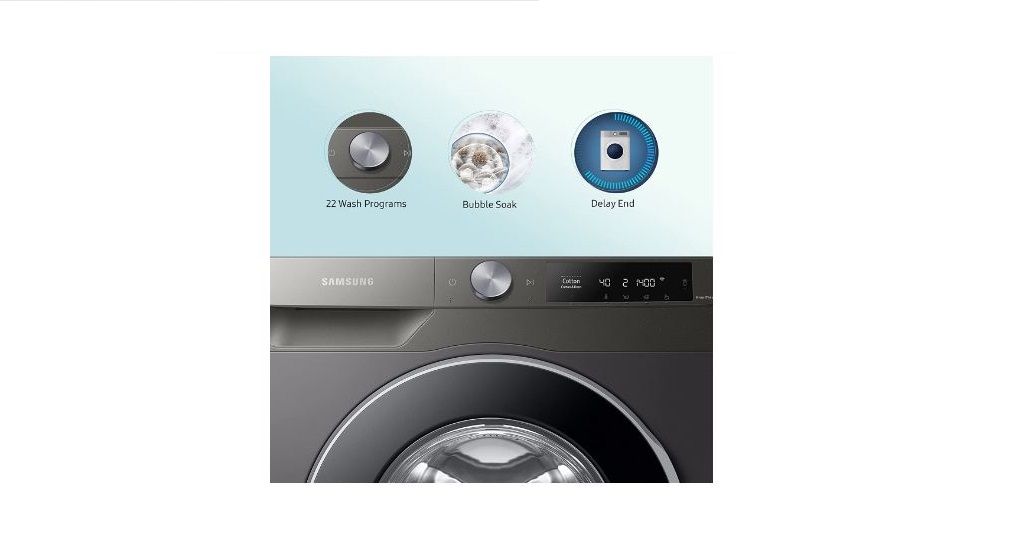SAMSUNG 9KG FRONT LOAD FULLY AUTOMATIC MACHINE, WW90T604DLN1 INOX